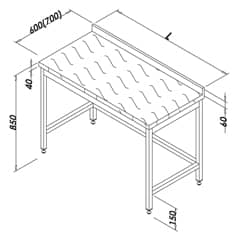 Work Table with Polyethylene Top Base Shelfless 140x70 cm - Öztiryakiler