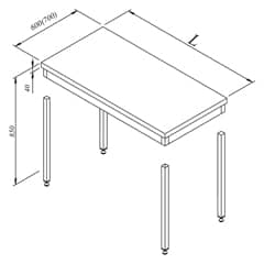 Base Shelfless Backless Disassembled Work Table 160x60 cm - Öztiryakiler