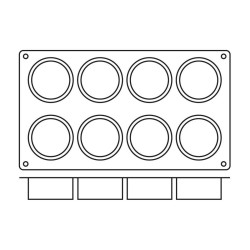 Paderno 17 8-piece Silicone Mold, 17.5x30 cm - Paderno