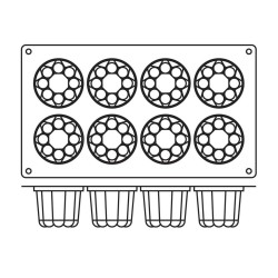 Paderno 51 8-piece Silicone Mold, 17.5x30 cm - Paderno