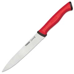 Pirge Duo Vegetable Knife Pointed 13.5 cm, Serrated, Blue - Pirge