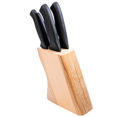 Pirge Ecco Knife Set with Block, 5 Pieces, Black - 1