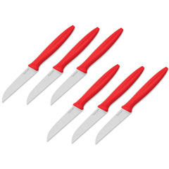 Pirge Pure Line Fruit Knife Set, 6 pieces x 9 cm, Burgundy - Pirge
