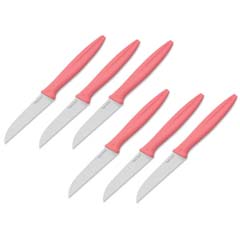 Pirge Pure Line Fruit Knife Set, 6 pieces x 9 cm, Pink - Pirge