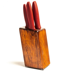 Pirge Pure Line Knife Set with Block 5 pieces, Bordeaux - 1