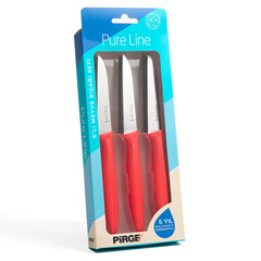 Pirge Pure Line Meyve Bıçağı Seti, 6 adet x 9 cm, Kırmızı - Pirge