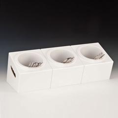 Zicco Polikarbon Çatal Kaşık Standı, 3 Gözlü, 48x18x18 cm - 1
