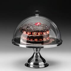 Zicco Polikarbon Kapaklı Fanus, Çelik Altlı, 33x36 cm - Zicco