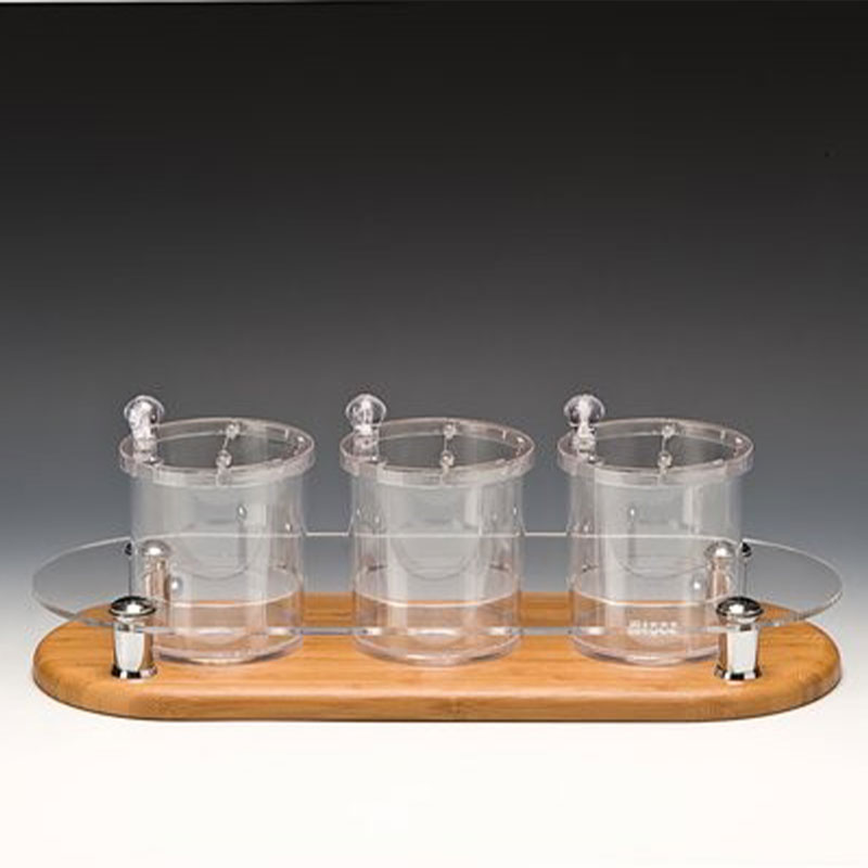 Zicco Polikarbon Sosluk Reçellik Baharatlık, Ahşap Altlı, 3'lü, 48x19x17 cm