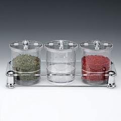 Zicco Polikarbon Sosluk Reçellik Baharatlık, Akrilik Standlı, 3'lü, 37x14x14 cm - Zicco