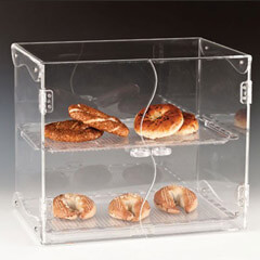 Zicco Polikarbon Tepsili Teşhir Standı, 2 Katlı, Kapaklı, 45x31x37 cm - Zicco