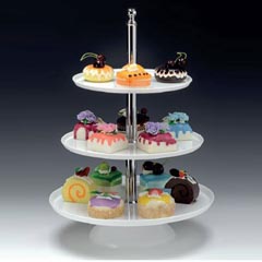 Zicco Polycarbonate Pastry Fruit Display Stand, 3 Tier, 25x30x35x50 cm, Transparent - 2