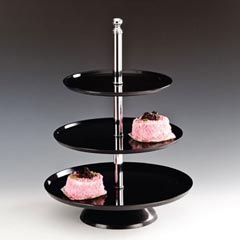 Zicco Polycarbonate Pastry Fruit Display Stand, 3 Tier, 25x30x35x50 cm, Transparent - 3