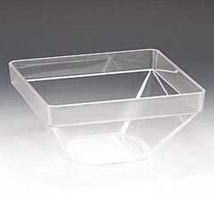 Zicco Polycarbonate Bowl, Square, 22x22x11 cm, Transparent - Zicco