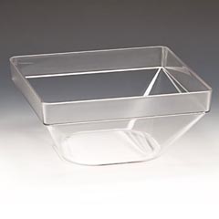Zicco Polycarbonate Bowl, Square, 26x26x12 cm, Transparent - Zicco