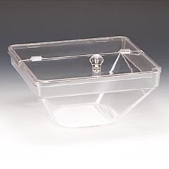 Zicco Polycarbonate Bowl, with Lid, 22x22x11 cm, Transparent - Zicco