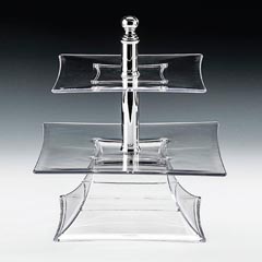 Zicco Polycarbonate Display Stand, 2 Tier, 24 cm Height, Transparent - 1