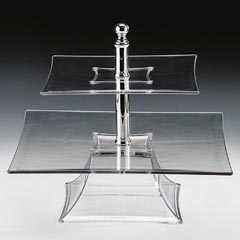 Zicco Polycarbonate Display Stand, 2 Tier, 29 cm Height, Transparent - Zicco