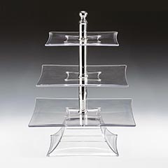 Zicco Polycarbonate Display Stand, 3-Tier, 39 cm Height, Transparent - Zicco