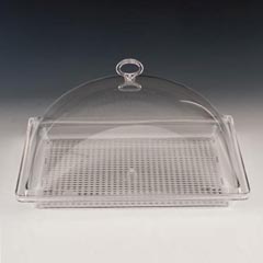 Zicco Polycarbonate Tray Storage Container, Acrylic Lid, Square, 35x35x16 cm (ZCP.194+ZCP.172) - Zicco