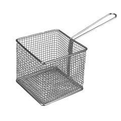 Potato Fry Presentation Basket, Crispy, Square, 10x10 cm - MUTBEX