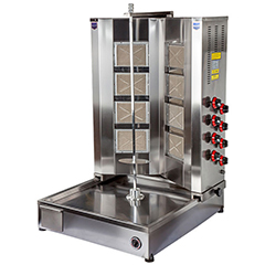 Remta D14(A) V Type Döner Grill, Bottom Motorized, 8 Radiant, LPG, 90 kg Capacity - Remta