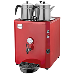 Remta DE10 Jumbo Tea Machine, Electric, 3 Kettles, 40 Liter Capacity, Red - Remta
