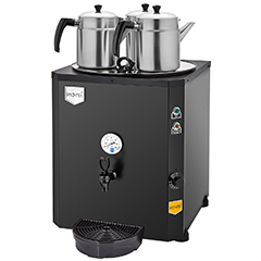 Remta DE10 Jumbo Tea Machine, Electric, 3 Teapots, 40 Liter Capacity, Black - Remta