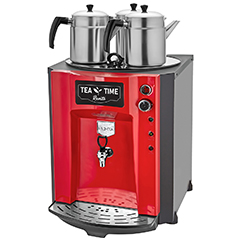 Remta DE10P Premium Jumbo Çay Makinesi, Elektrikli, 3 Demlikli, 40 Litre Kapasiteli, Kırmızı - Remta