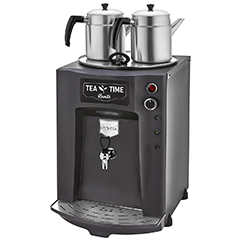 Remta DE11P Premium Jumbo Tea Machine, Electric, 3 Teapots, 23 Liter Capacity, Black - Remta