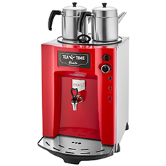 Remta DE11P Premium Jumbo Tea Machine, Electric, 3 Teapots, 23 lt, Red - Remta