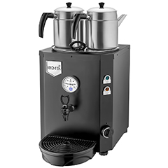 Remta DE12 Jumbo Tea Machine, Electric, 2 Teapots, 15 Liter Capacity, Black - Remta