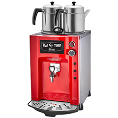 Remta DE12P Premium Jumbo Çay Makinesi, Elektrikli, 2 Demlikli, 15 Litre Kapasiteli, Kırmızı - Remta