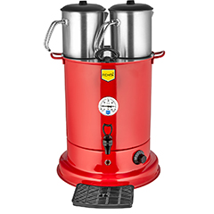 Remta EL10 Elite Tea Machine, Electric, 2 Teapots, 25 Liter Capacity, Red - Remta