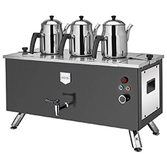 Remta EP03(L) Double Walled Tea Machine, Electric, 3 Teapots, 31 Liter Capacity, Black - Remta