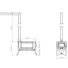 Remta KM02 Katlanabilir Kamp Sobası, 25x46x34 cm - 2