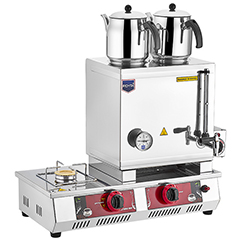 Remta N12-E 40 Model Tea Brewer, Gas and Electric, 2 Teapots, 29 Liter Capacity - Remta