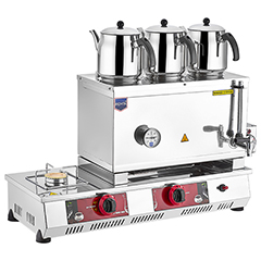 Remta N13-E 55 Model Çay Ocağı, Gazlı ve Elektrikli, 3 Demlikli, 34 Litre Kapasiteli - 1