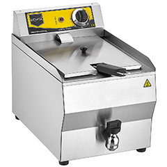 Remta R110 Electric Fryer, 8 Liter Capacity, with Drain Valve, 22x22x15 cm Basket Size - Remta