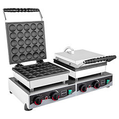 Remta W23 Çiftli Yuvarlak Bubble Waffle Makinesi, Kapaklı, 50 Adet Kapasiteli - Remta