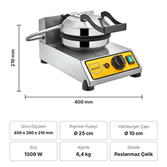 Remta W38 Hamburger Patty Press, UFO Burger, Electric - 3