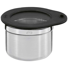 Rösle Paslanmaz Çelik Saklama Kabı, Silikon ve Cam Kapaklı, 0,3 Lt - Rösle