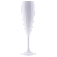 Rubikap GB.C18 Flute Champagne Glass, Polycarbonate, 180 ml, White - Rubikap