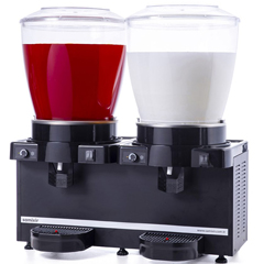 Samixir 22+22 Lt Panoramic Twin Spraying and Mixing Sherbet and Lemonade Ayran Machine, Black - Samixir