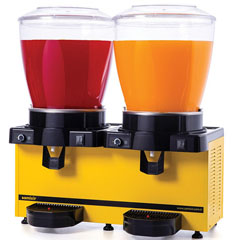 Samixir 22+22 Lt Panoramic Twin Spraying and Mixing Sherbet and Lemonade Ayran Machine, Yellow - Samixir