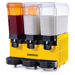 Samixir 60.SMMY Klasik Triple Soğuk İçecek Dispenseri, 20+20+20 lt, 2 Karıştırıcılı ve 1 Fıskiyeli, Sarı - 1
