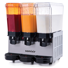 Samixir 60.SSMI Klasik Triple Soğuk İçecek Dispenseri, 20+20+20 Lt, 2 Fıskiyeli ve 1 Karıştırıcılı, Inox - Samixir