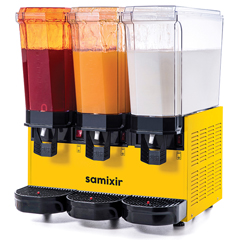 Samixir 60.SSMY Klasik Triple Soğuk İçecek Dispenseri, 20+20+20 lt, 2 Fıskiyeli ve 1 Karıştırıcılı, Sarı - 1
