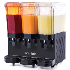 Samixir 60.SSSB Classic Triple Cold Beverage Dispenser, 20+20+20 liters, 3 Nozzles, Black - Samixir