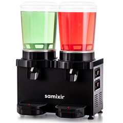 Samixir MM20 Panoramic Twin Cold Beverage Dispenser, 10+10 Lt, Double Mixer, Black - 1